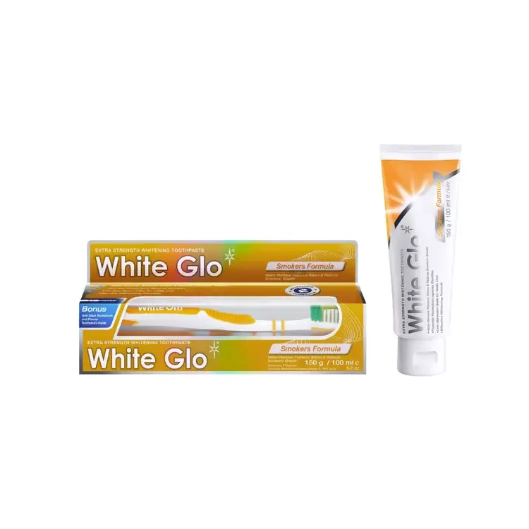 فرشاة أسنان ومعجون أسنان White Glo Smokers Formula