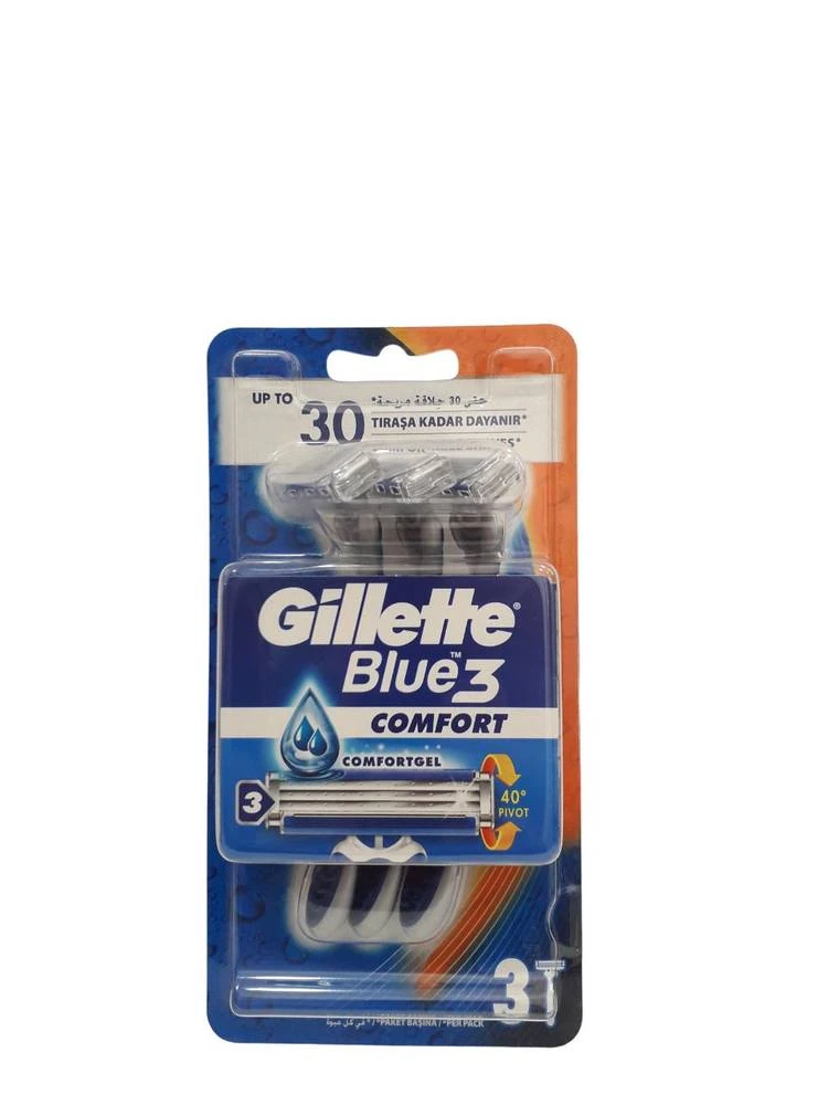 Gillette Blue 3 Comfort Razors For Men ,3pcs