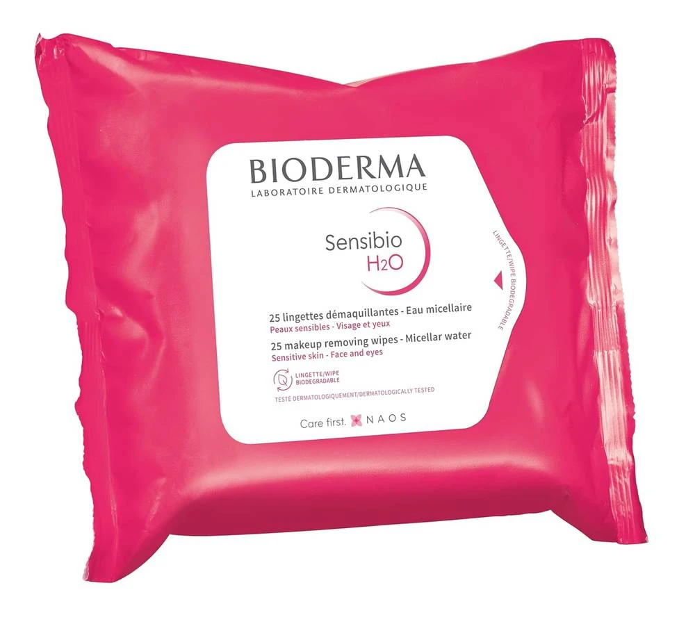 مناديل إزالة المكياج Sensibio H2O من بيوديرما