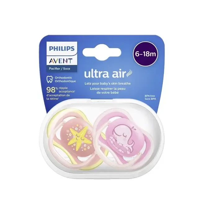 Avent ultra air 6-18m , 2 soother