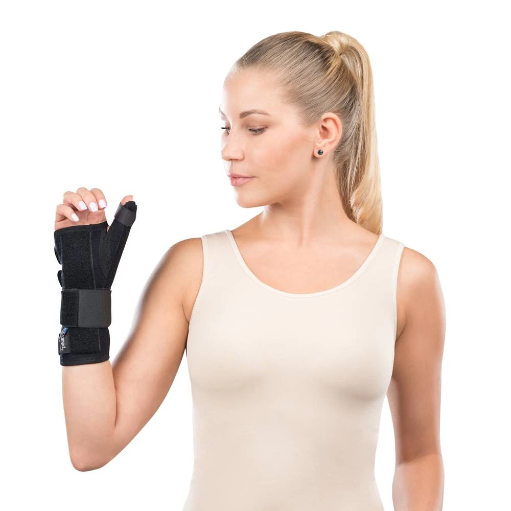 wicromed hand and wrist splint with thumb support neoprene standard left side