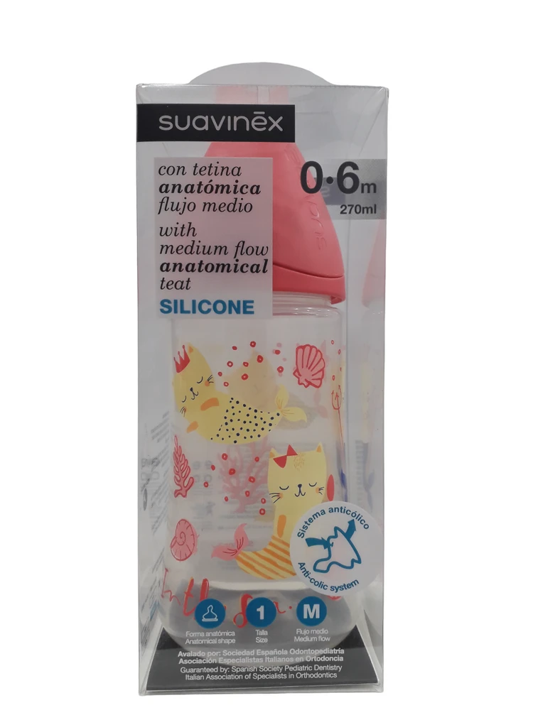 suavinex natural feeding with medium flow 270ml 0-6m