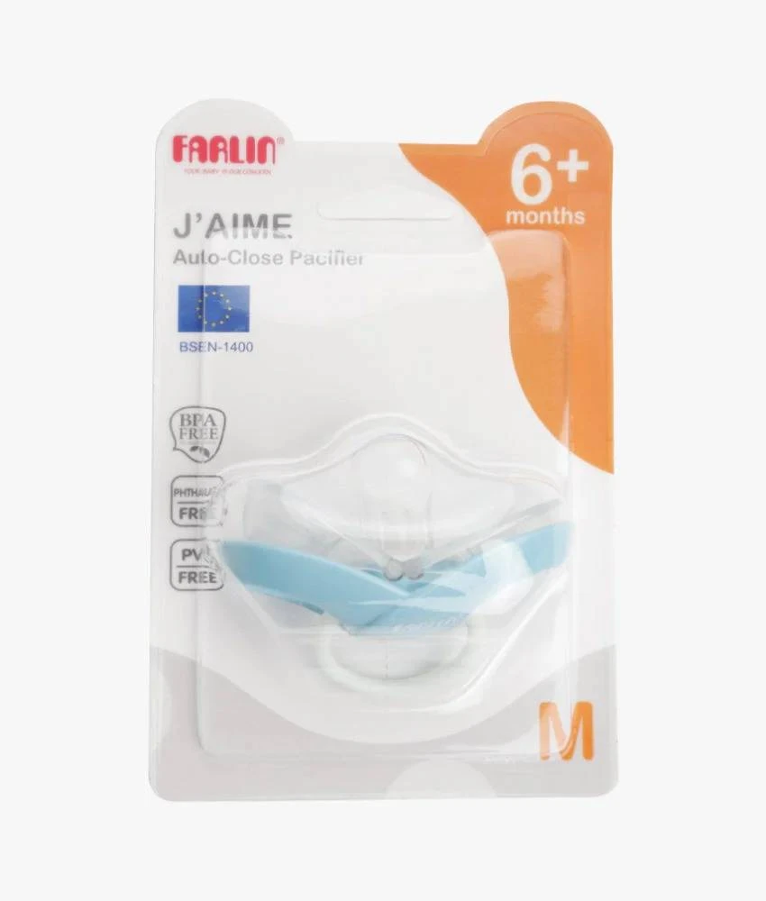 farlin auto-close pacifier blue