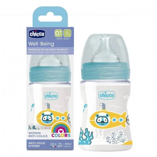 Chicco Well Being Polypropylene Bottle Slow Flow, 150ml