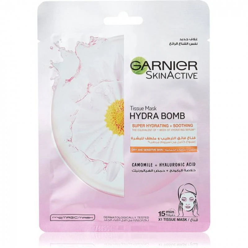 Garnier Chamomile+hyaluronic acid Hydra Bomb Tissue Mask for Dry and Sensitive Skin
