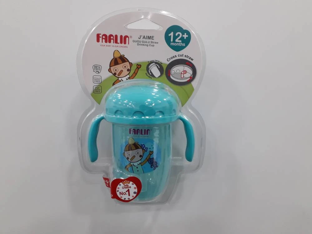 farlin j'aime gugu gulu straw drinking cup 12m+