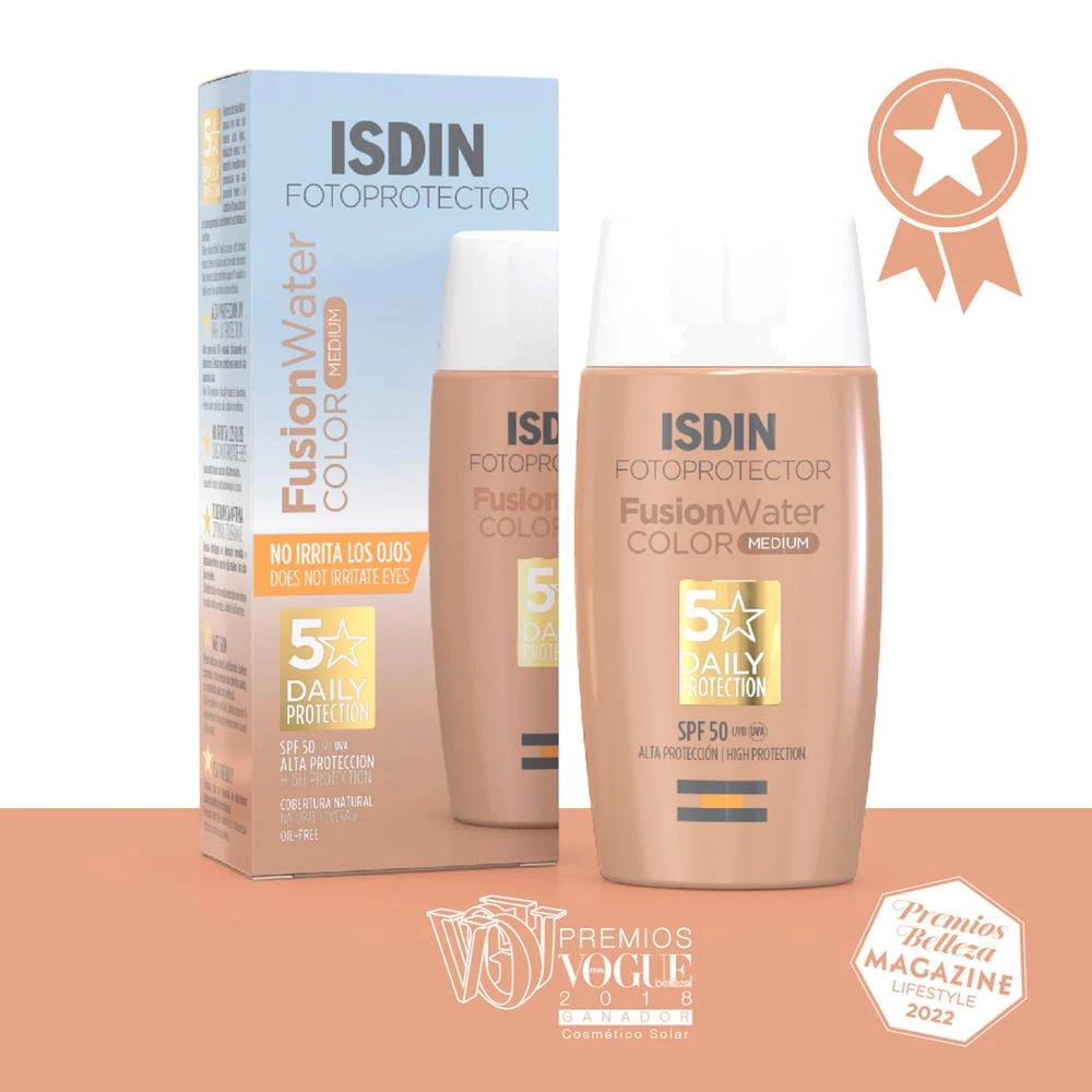 واقي شمسي من شركة ISDIN Fusion Water Color متوسط ​​SPF 50