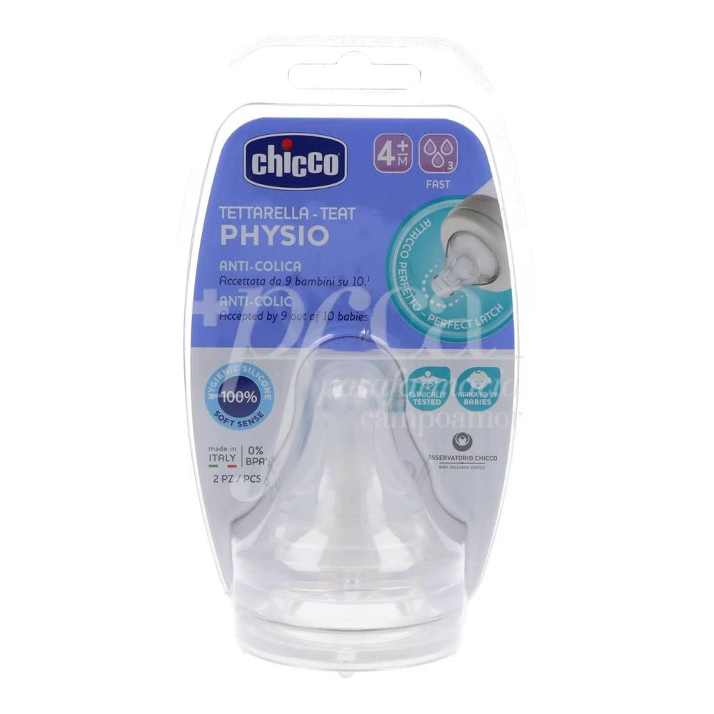 Tettarella Chicco Physio teat fast flow for 4m 2 pieces