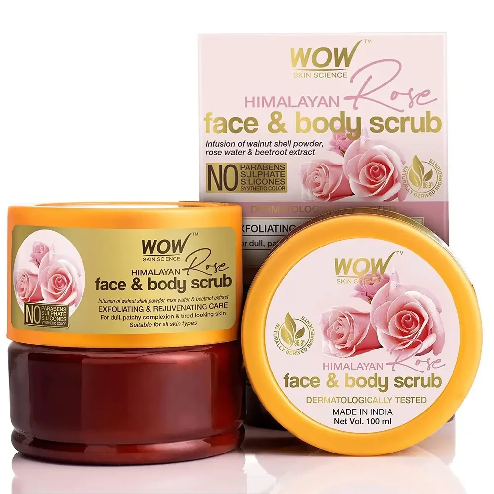 WOW SKIN SCIENCE HIMALAYAN ROSE FACE & BODY SCRUB 100ml