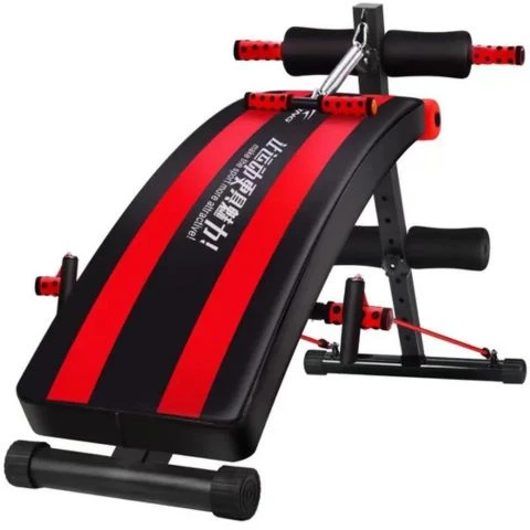 Curve Sit up Bench adjustable lengths with resistance bands