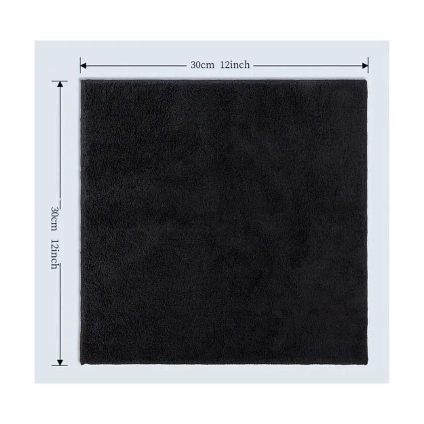 Microfiber Face Towel Cloths Reusable Makeup Remover Cloth Ultra Soft Washcloths For Women 30.48cm X 30.48cm Black