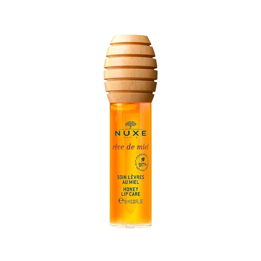 زيت الشفاه NUXE Rêve de Miel Honey Lip Oil - ملمع شفاه طبيعي عضوي مرطب بفيتامين E والعسل واللافندر 10 مل