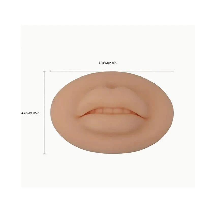 Semi Permanent Makeup Tattoo Artists Lip Mannequin with 5D Open Mouth Lips and Teeth for Practice and Skin Training