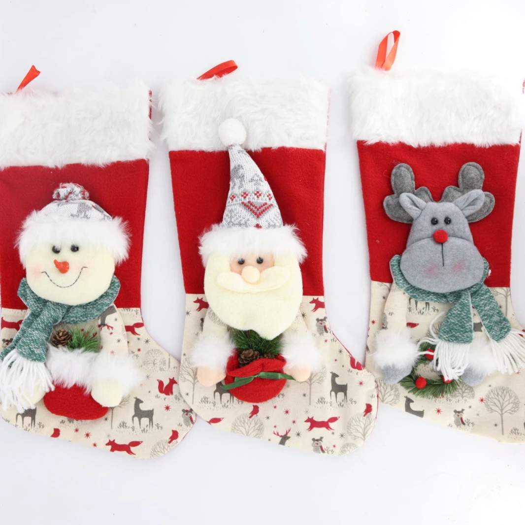 Red/Beige Stocking Christmas