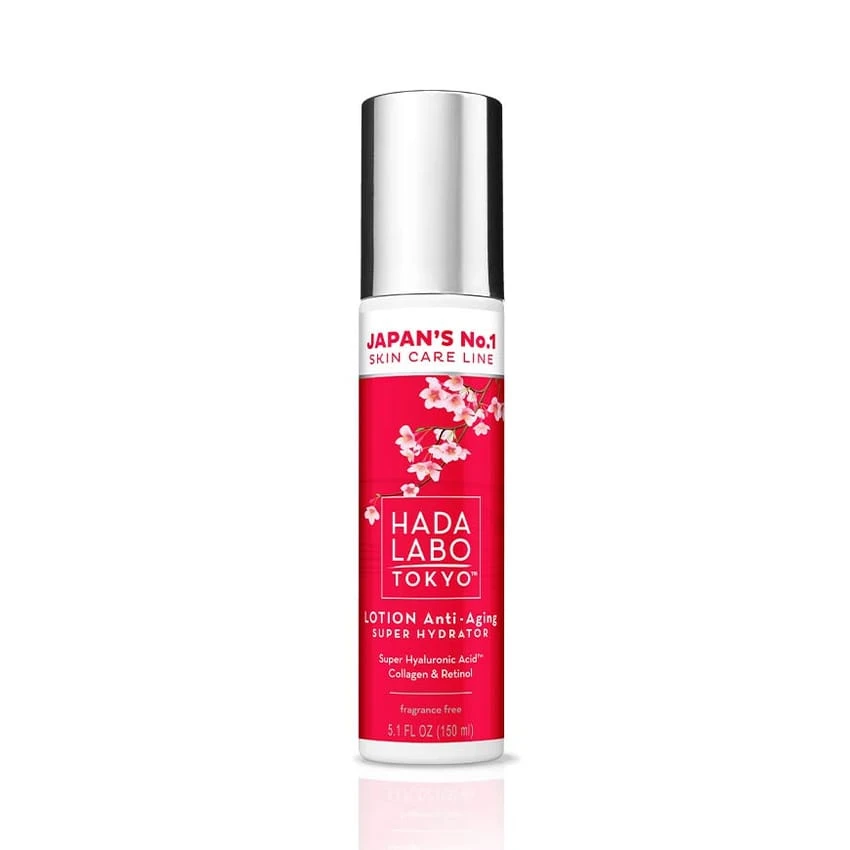 Hada Labo Tokyo Anti Ageing Super Hydrator Lotion, with Super Hyaluronic Acid, Collagen & Retinol, Age 40 150 ml (Pack of 1)