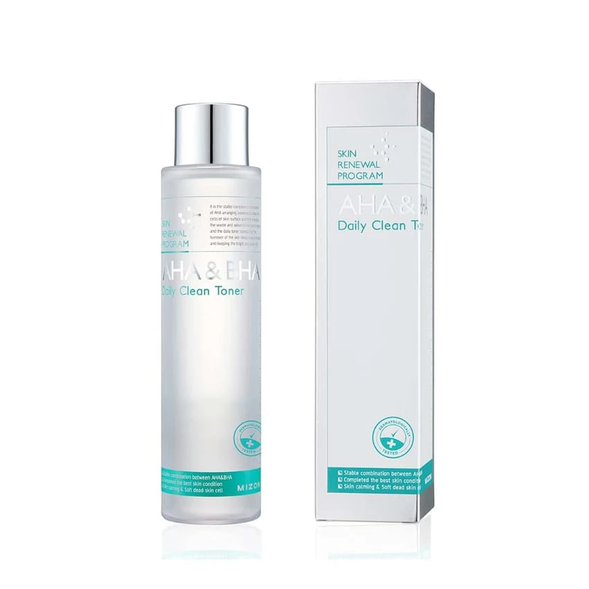 MIZON AHA&BHA Daily Clean Toner, Daily Peeling Toner, Smooth Skin, Removes Dead Skin, Healthy Skin 150ml