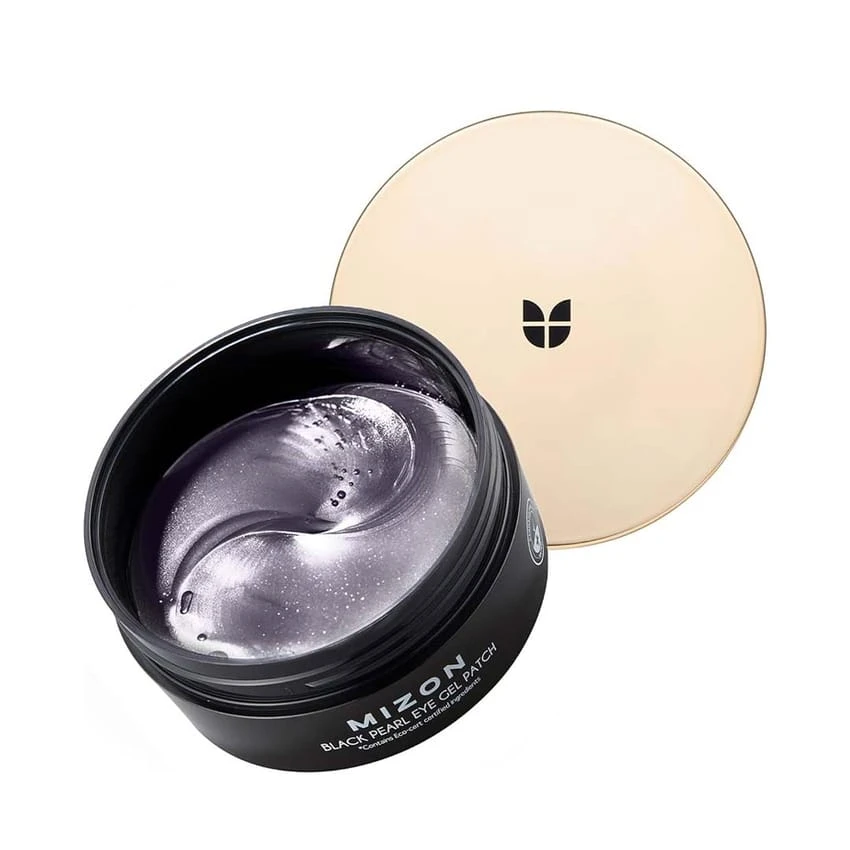 MIZON Pearl Eye Gel Patch Masks, Eye Treatment Mask Reduces Wrinkles and Puffiness, Dark Circles treatment, Hydrogel Eye Patches (Black Pearl)