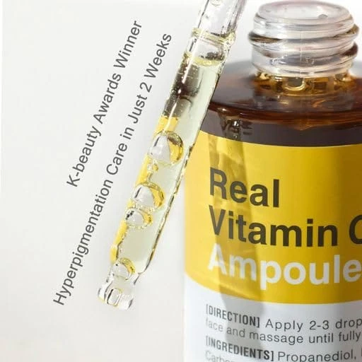 MIZON Real Vitamin C Ampoule, Pure Vitamin C, No Water Added,10 Ingredients, Tone correction treatment, Nutrition, Face Moisturizer 30ml