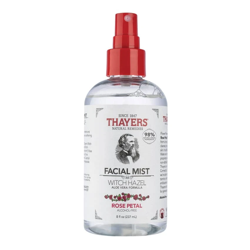 Thayers Alcohol-Free Witch Hazel Facial Mist Toner with Aloe Vera, Rose Petal, Soothing and Hydrating, For All Skin Types, 237 ml