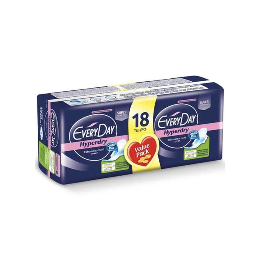 EveryDay Hyperdry Pads Ultra Plus Super, 18 pads