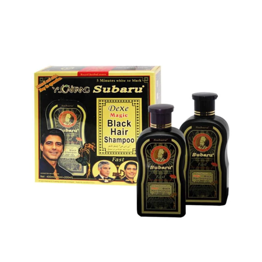 Subaru Magic Hair Color Shampoo Black 400ML 2 pieces