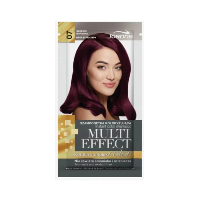 Joanna Multi Effect Keratin Hair Colour Shampoo Dye Sachet 4-8 Washes (07)