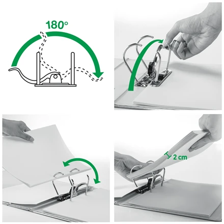 ملف صندوقي من Leitz 180° LAF مغلف بالبلاستيك بعرض 80 مم