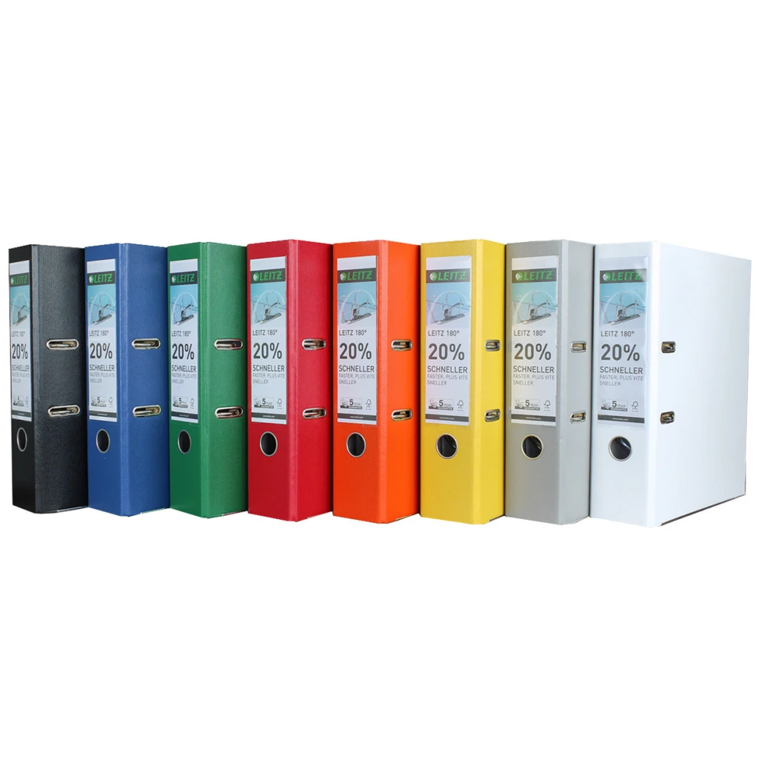 ملف صندوقي من Leitz 180° LAF مغلف بالبلاستيك بعرض 80 مم