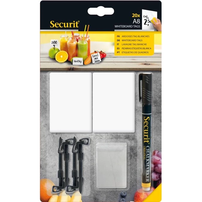 مجموعة ألواح طباشير ومسامير وحوامل علامات Securit Tag