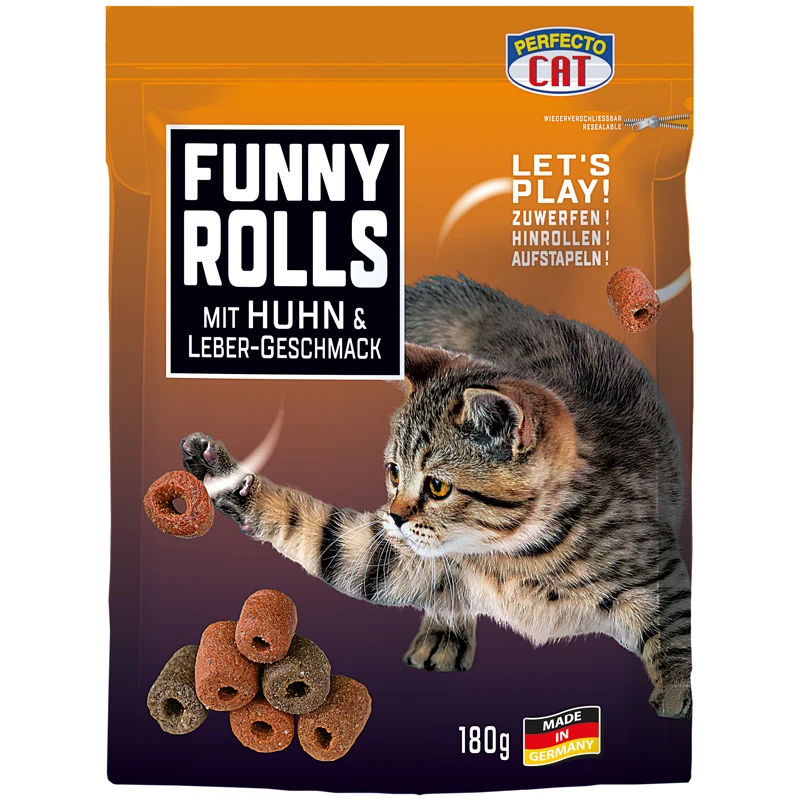 Perfecto Cat Funny Rolls mit Huhn & Lebergeschmack 180g