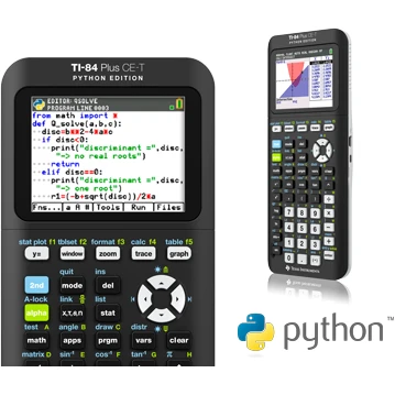 الآلة الحاسبة الرسومية Texas Instruments TI-84 Plus CE-T Python Edition