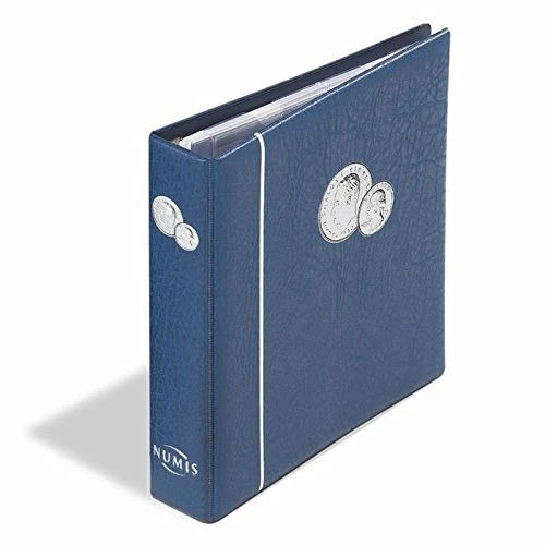 Leuchtturm NUMIS Padded Leatherette Coin Album 215x230x48mm with 5 NUMIS Coin Sheets