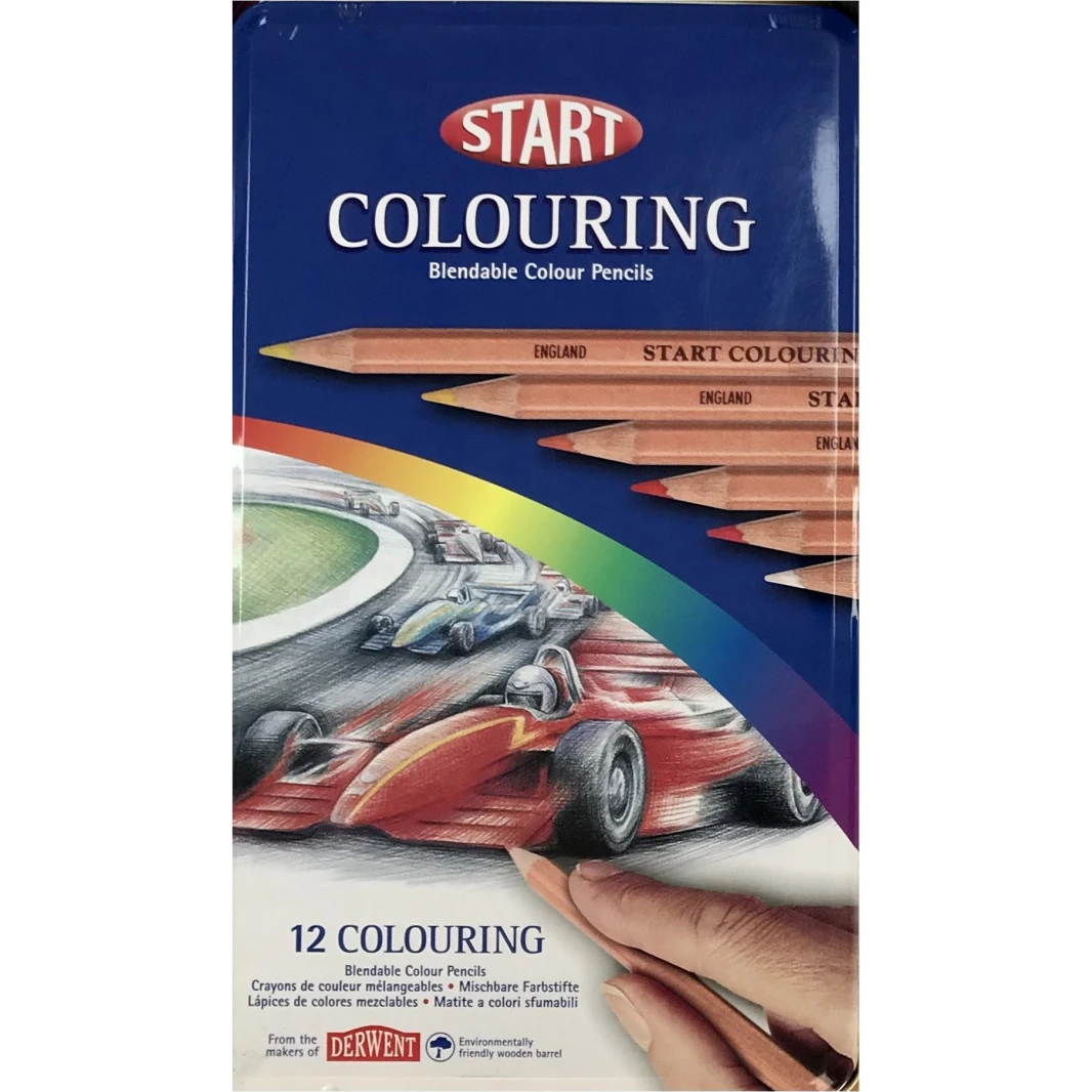 أقلام تلوين قابلة للمزج للمبتدئين من Derwent Start Colouring - مجموعة من 12 قطعة