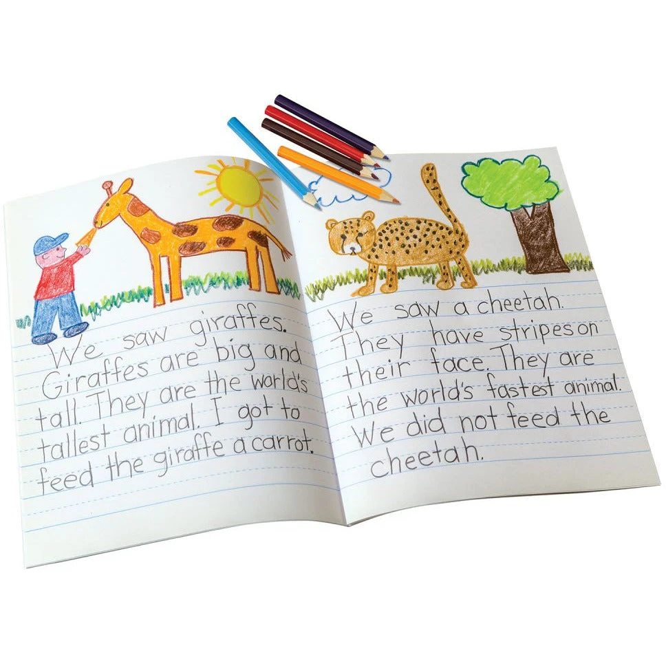 كتيب رسم من مجموعة Pacon Story Book مقاس 28×21 سم، مساحات فارغة ومبطنة - 16 ورقة