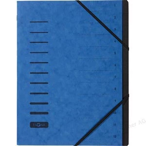 Pagna 12 Signature Divder Book Folder with Elastic Band - A4