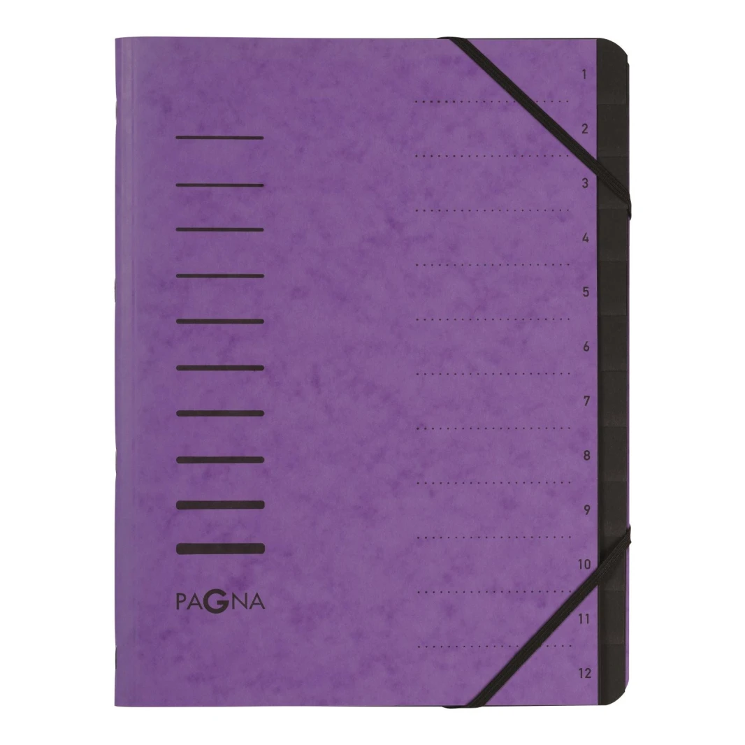Pagna 12 Signature Divder Book Folder with Elastic Band - A4