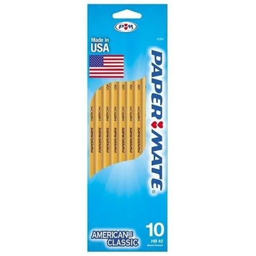 أقلام رصاص خشبية كلاسيكية من Paper Mate مقاس HB #2 - عبوة من 10 قطع