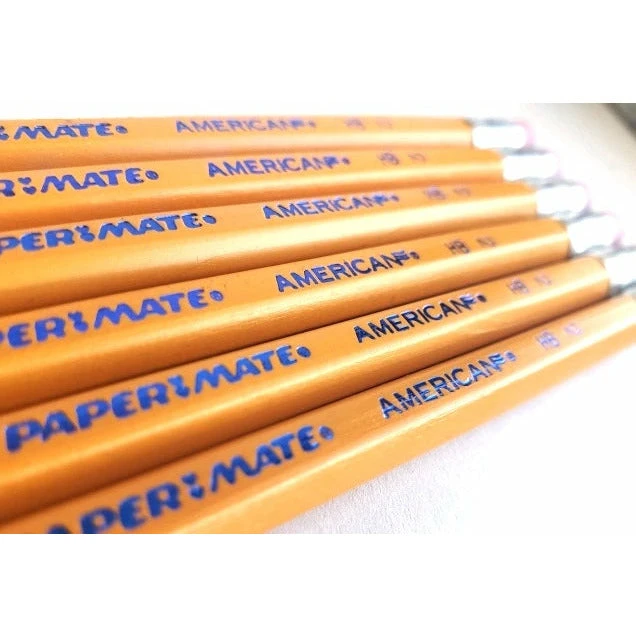 مجموعة أقلام رصاص أمريكية من Papermate رقم 2 / HB مع ممحاة - علبة تحتوي على 72 قلمًا
