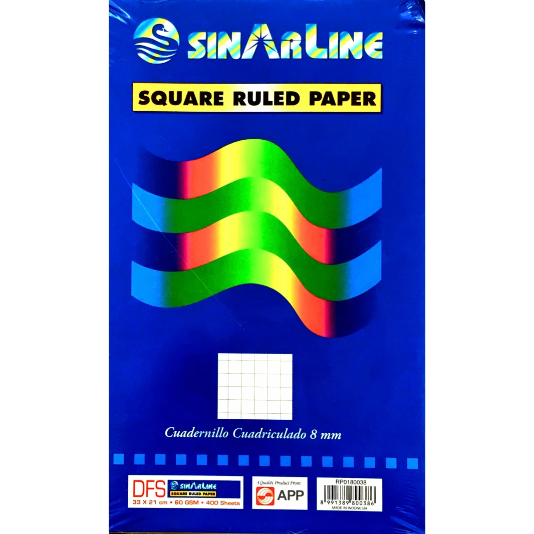 ورق مربع Sinarline مقاس 8 مم 33 × 21 سم - عبوة من 400 ورقة