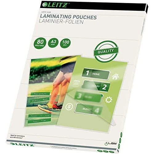 أكياس تغليف Leitz مقاس A3 - عبوة من 100 قطعة