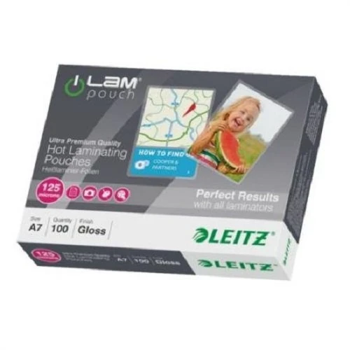 أكياس الترقق الساخن من Leitz مقاس 125 ميكرون - عبوة من 100 قطعة