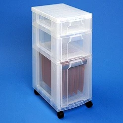 برج تخزين Really Useful Boxes® مع أدراج بسعة 7 و12 و25 لترًا - بدون عجلات
