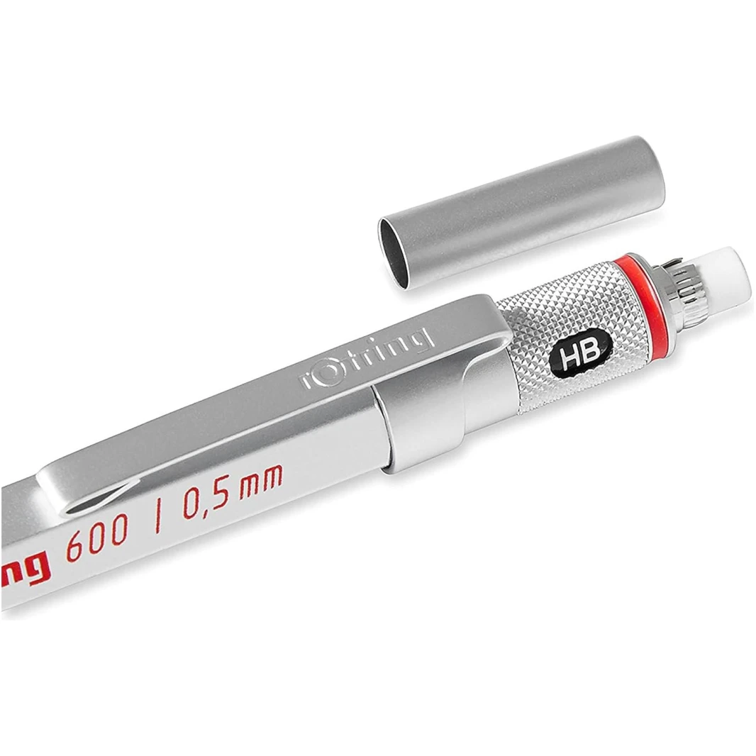 NEW Rotring 600 Metal Body Drafting Mechanical Pencil 0.5mm - Silver