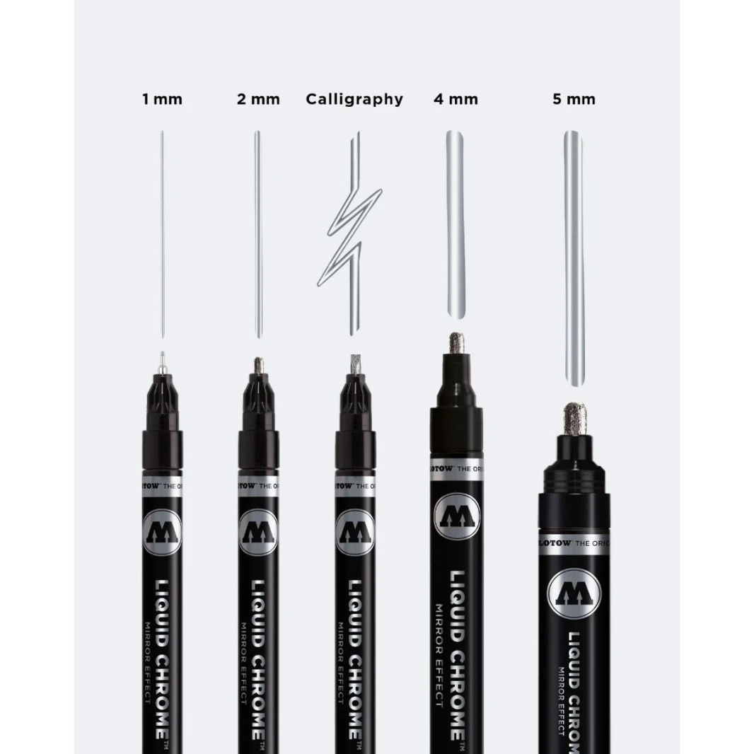 قلم طلاء مضخة ذو تأثير المرآة من MOLOTOW LIQUID CHROME™ الجديد - عبوة من قطعة واحدة