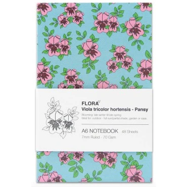 دفتر ملاحظات جيب Inspira Flora 140x90 مم غلاف ناعم 96 ورقة - A6