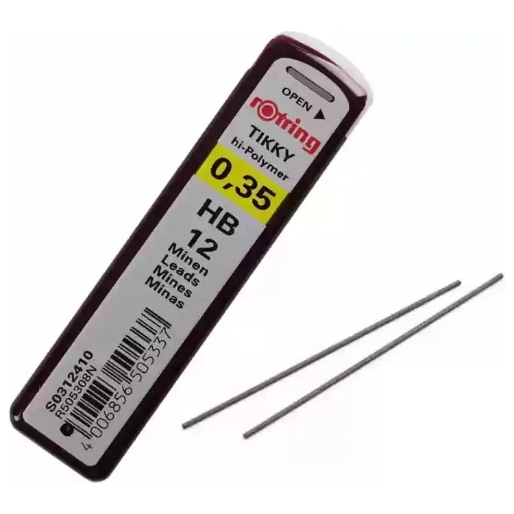 أسلاك توصيل من البوليمر من Rotring مقاس 0.35 HB - عبوة من 12 قطعة
