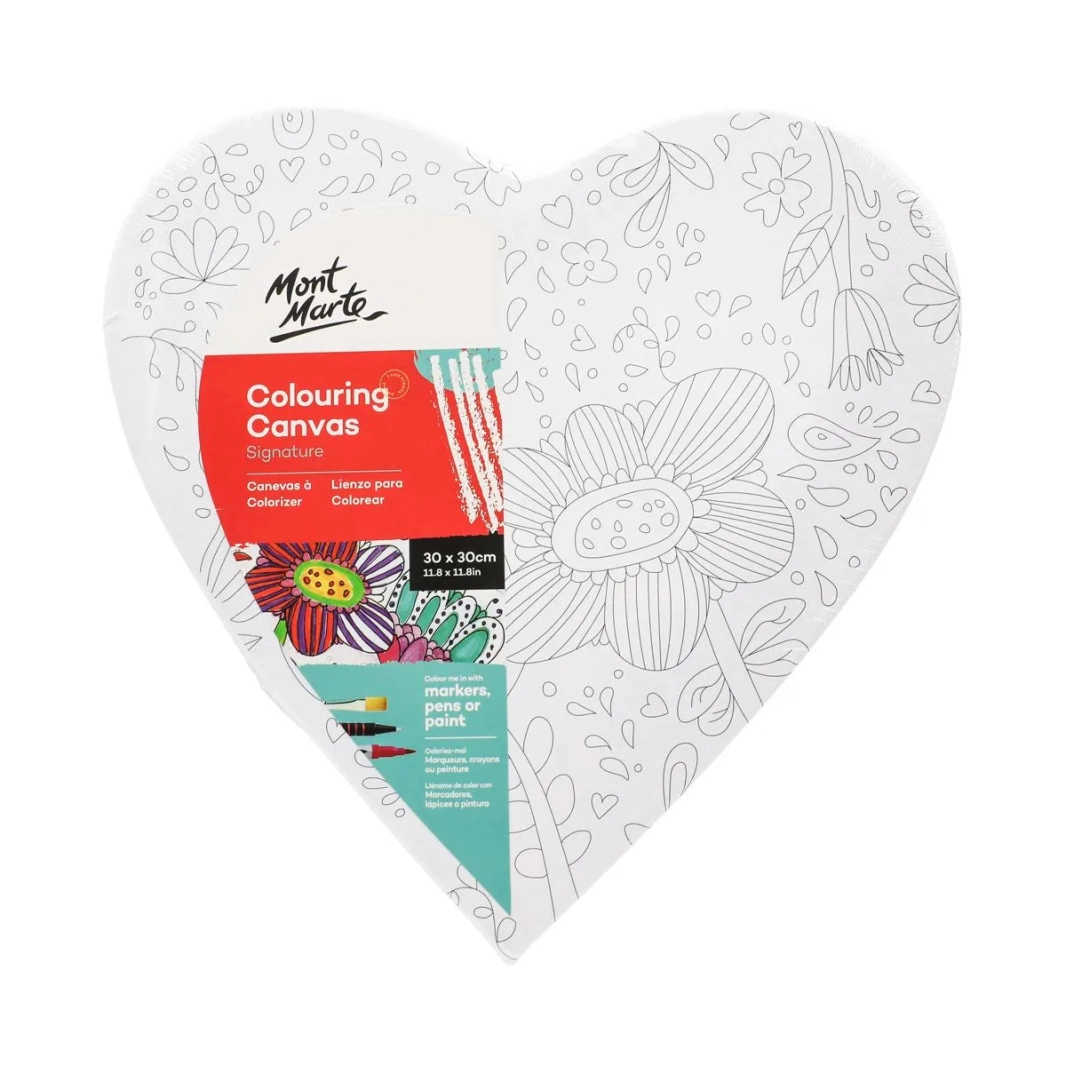 Mont Marte Coloring Canvas Heart 30cm