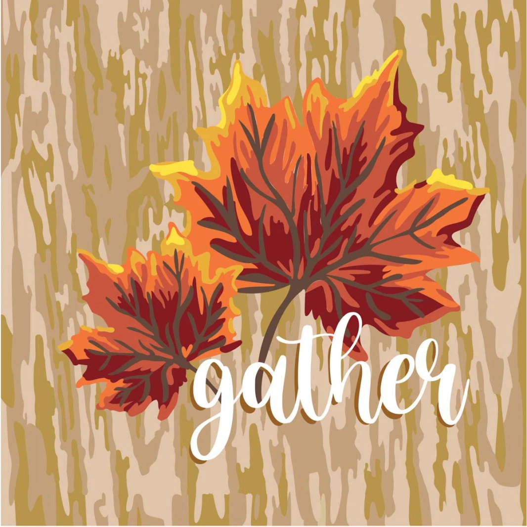 Plaid Let's Paint By Numbers Gather Leaf On Printed Canvas 35x35 cm