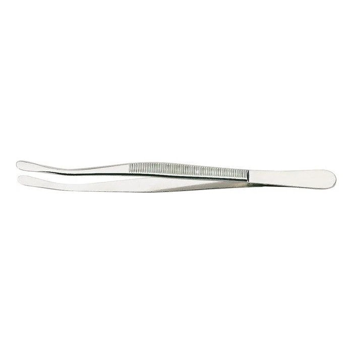NEW Lindner Stamp Tongs Bent with Wide Round Tip Nickel Plated 120mm