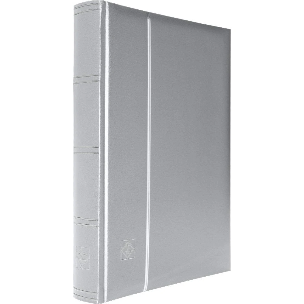 ألبوم طوابع مبطن معدني فضي جديد من Leuchtturm Comfort S Stockbook، 64 صفحة، أسود A4